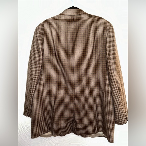 Chaps Ralph Lauren Mens Blazer Dark Brown Check 100% Wool Jacket Sport Coat 44T - Picture 4 of 7